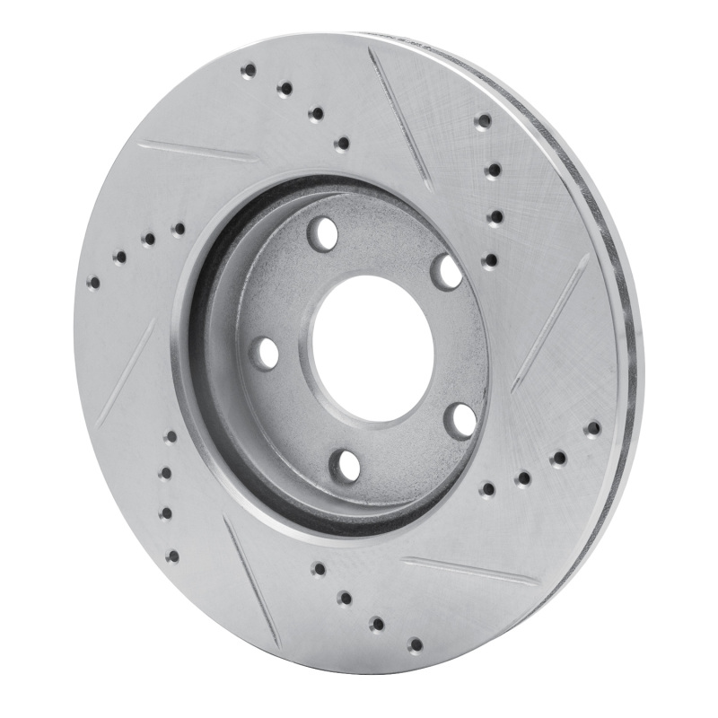 Chevrolet HHR Brake Rotor (1) - Front Left - R1 Concepts - Drilled & Slotted - Silver - `06-`11
